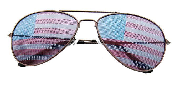 Oval US Flag Aviator  Shades