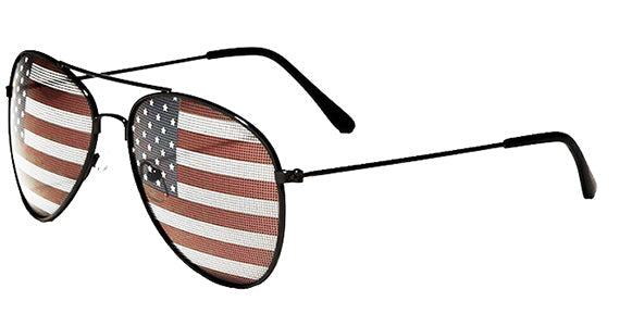 Oval US Flag Aviator  Shades