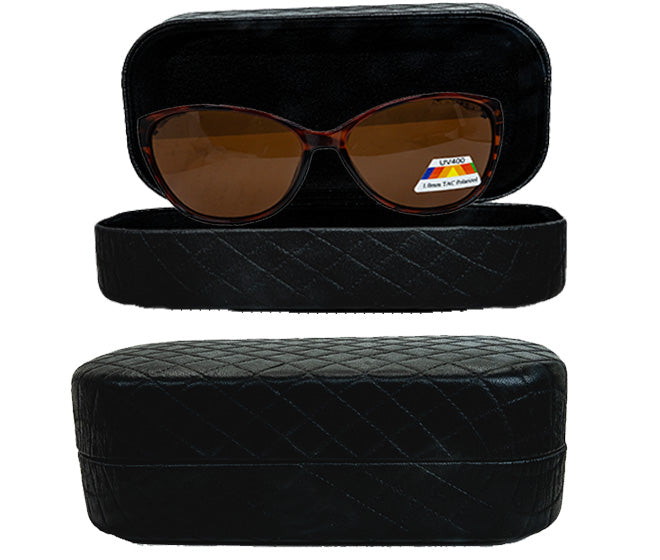 Black Quilted Style  Large  Sunglass Hard Case