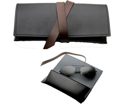 Faux Leather Scholar's Wrap-Around Sunglass Case