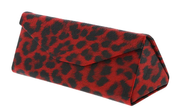 Large Triangle Folding Animal Print Magnetic Sunglass Case