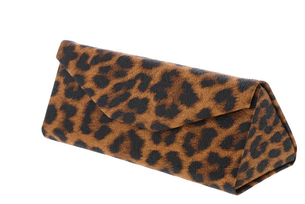 Large Triangle Folding Animal Print Magnetic Sunglass Case