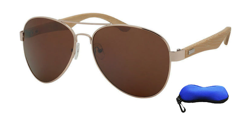 Unisex Bamboo Aviator   Shades