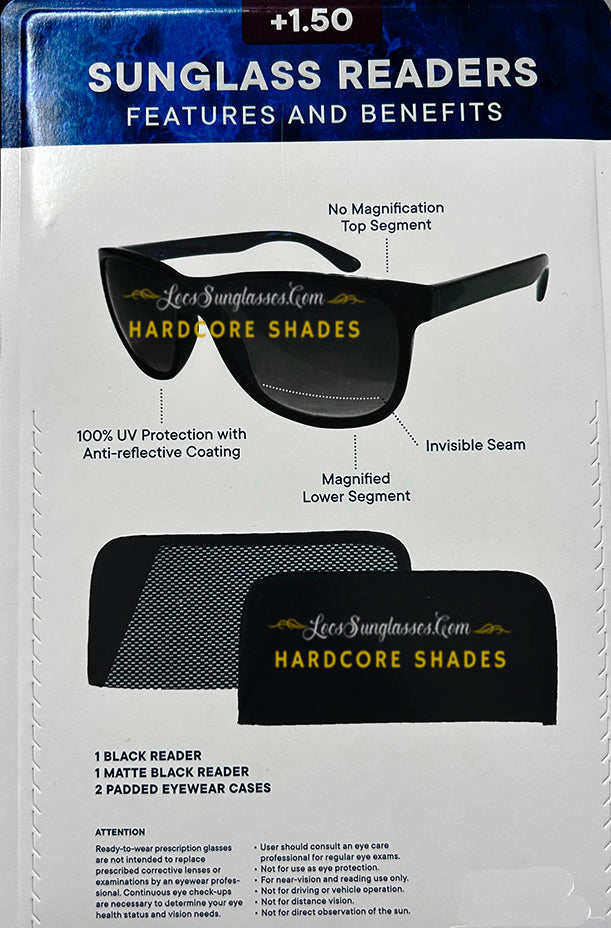 Super Dark Sunglass Readers