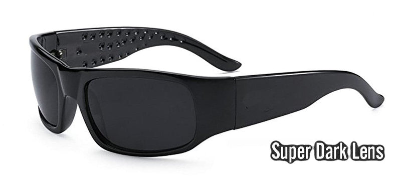 Super dark sunglasses for sensitive eyes ( Polished Black ) –